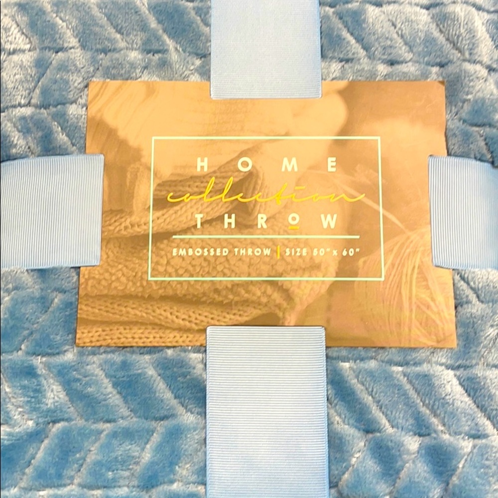 Embossed Throw, Blue